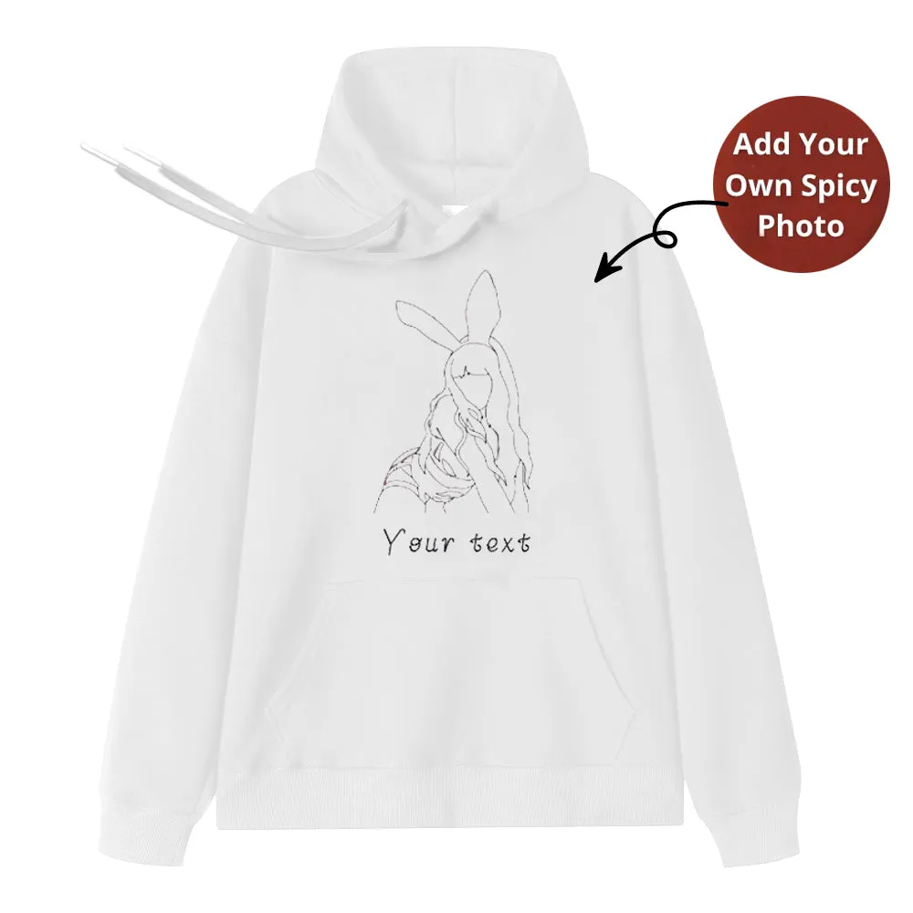 Upload Your Photo Custom Exclusive Hoodie Line Art Photo