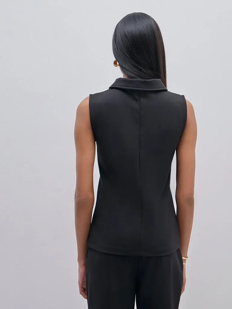 Wardrobe Black Collared Top