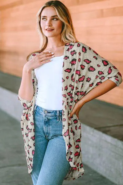 Welcoming Allure Open Front Printed Cardigan