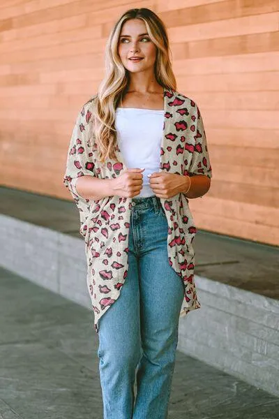 Welcoming Allure Open Front Printed Cardigan