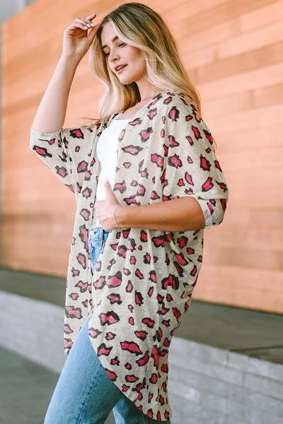 Welcoming Allure Open Front Printed Cardigan