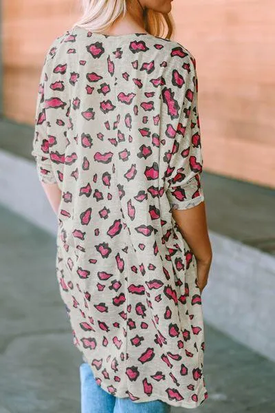 Welcoming Allure Open Front Printed Cardigan