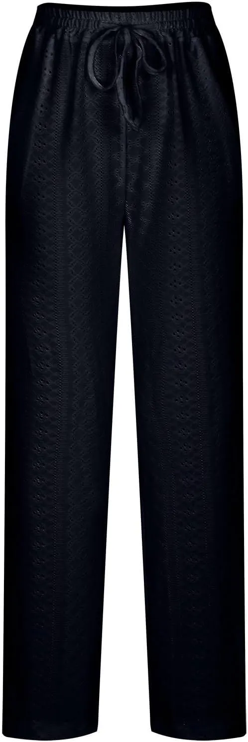 Women Pants Summer Linen Wide Leg Pants Women's Linen Pants Summer Casual High Waist Wide Leg Trousers Pant with