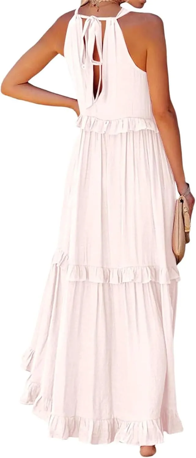 Women's Spring Dresses Summer Casual Beach Dress 2024 Loose Swing Flowy Maxi Dresses, S-2XL