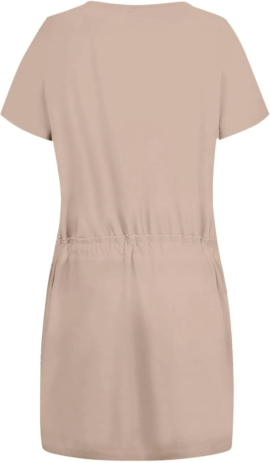 XOWRTE Women's Summer Tie Dresses 2025 Beach Casual Deep V Neck Loose Sundress Ruffle Sleeve Mini Dress A-Line Tunic Dress