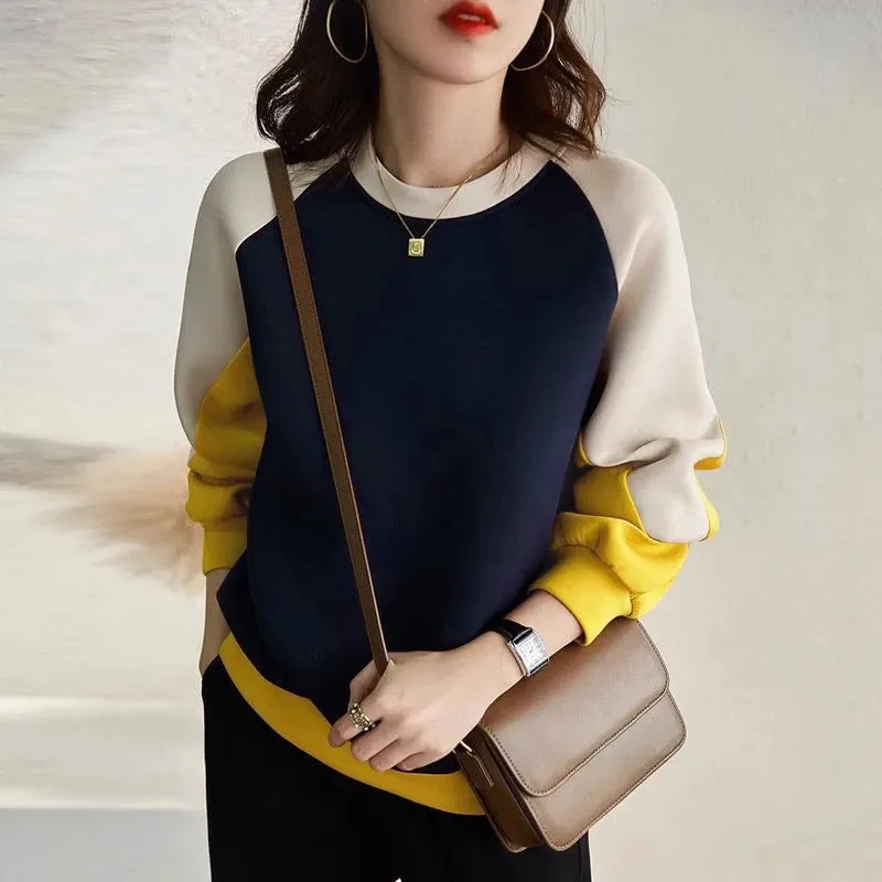 ZANZEA Stylish Autumn Sweatshirts Woman Long Sleeve Patchwork Pullovers 2024 Elegant Work Blouse Fashion Hoodies Streetwear