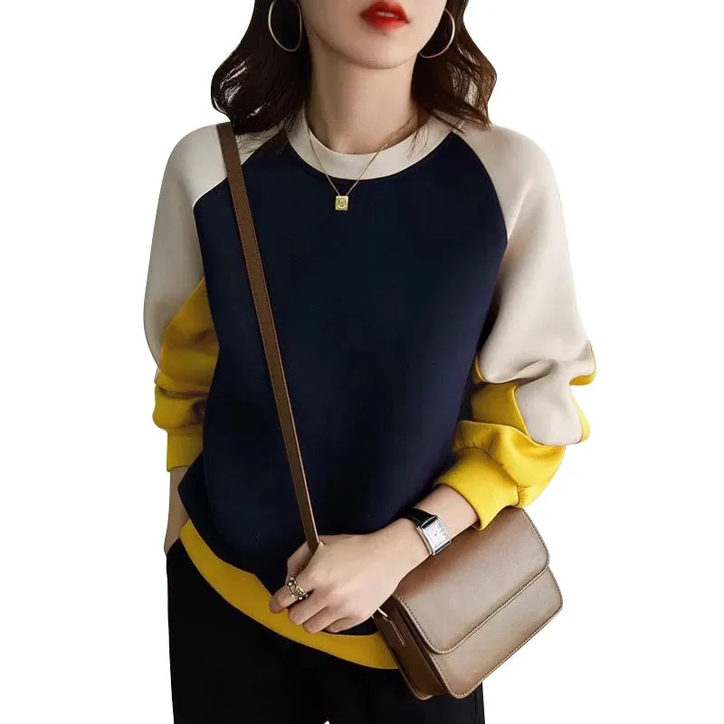 ZANZEA Stylish Autumn Sweatshirts Woman Long Sleeve Patchwork Pullovers 2024 Elegant Work Blouse Fashion Hoodies Streetwear