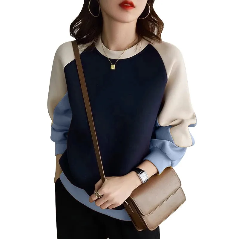 ZANZEA Stylish Autumn Sweatshirts Woman Long Sleeve Patchwork Pullovers 2024 Elegant Work Blouse Fashion Hoodies Streetwear