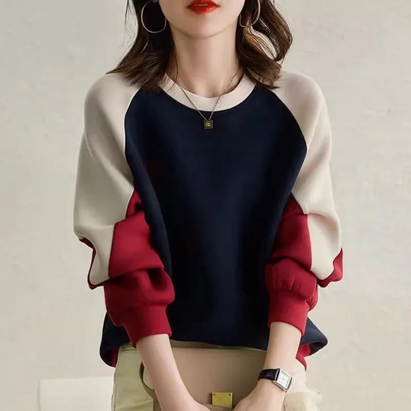 ZANZEA Stylish Autumn Sweatshirts Woman Long Sleeve Patchwork Pullovers 2024 Elegant Work Blouse Fashion Hoodies Streetwear